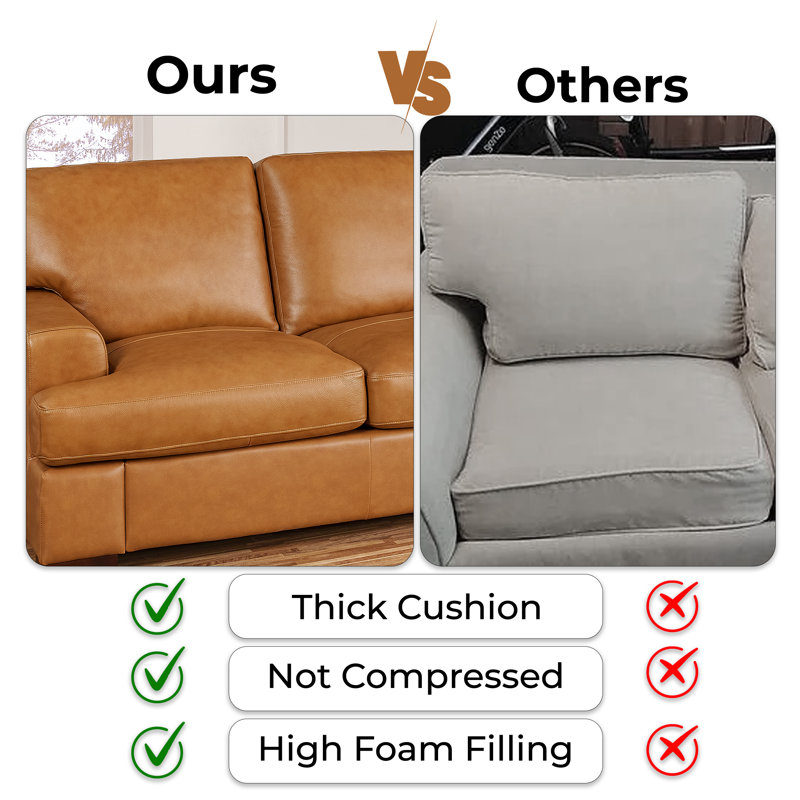 Latitude Run® Glamourous Genuine Leather Sofa Genuine Latitude Run® Glamourous Genuine Leather Sofa Genuine